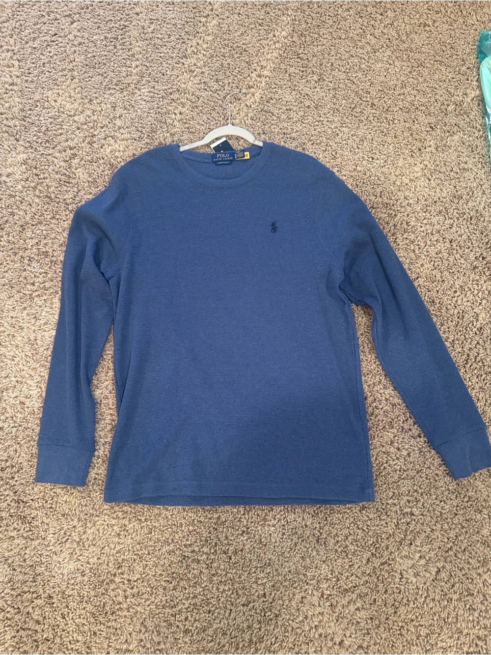 Ralph Lauren Men's Long Sleeve Waffle Knit Tee - Blue